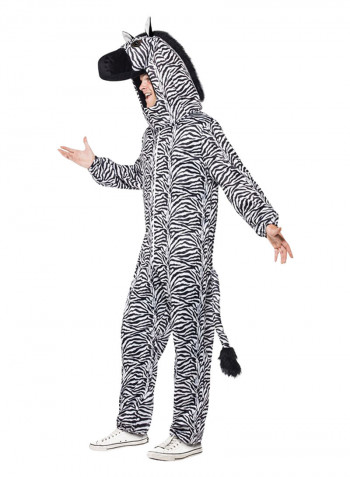 Zebra Costume With Hood One Size