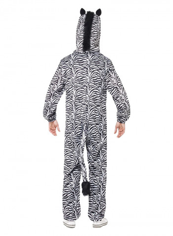 Zebra Costume With Hood One Size