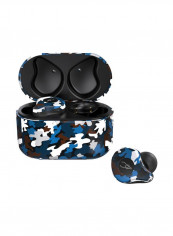 E12 In-Ear Bluetooth Earphones With Charging Case Camouflage Blue