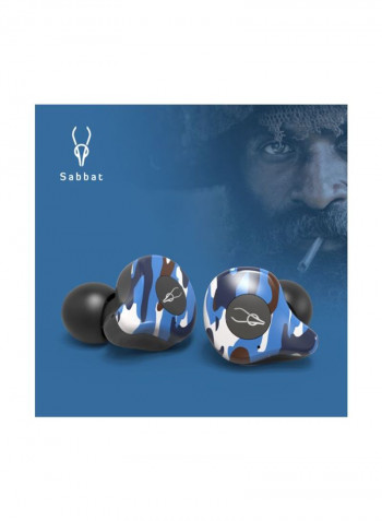 E12 In-Ear Bluetooth Earphones With Charging Case Camouflage Blue