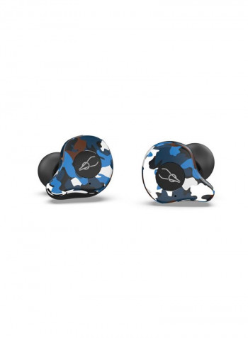 E12 In-Ear Bluetooth Earphones With Charging Case Camouflage Blue