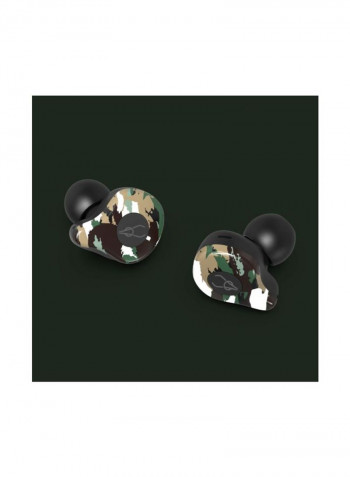 E12 In-Ear Bluetooth Earphones With Charging Case Camouflage Green