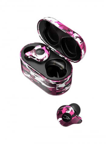 E12 In-Ear Bluetooth Earphones With Charging Case Camouflage Purple
