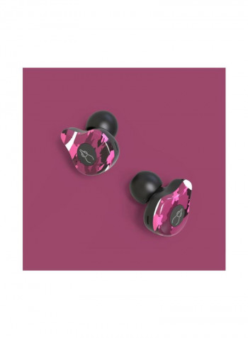 E12 In-Ear Bluetooth Earphones With Charging Case Camouflage Purple