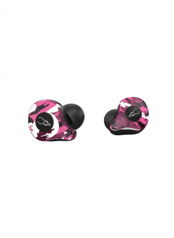 E12 In-Ear Bluetooth Earphones With Charging Case Camouflage Purple
