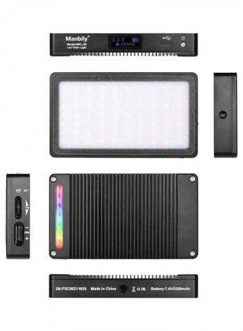 Pocket LED Video Fill Light with 3 Lighting Effect Modes Black/White