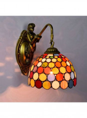 Balcony Retro Stained Glass Wall Lamp Multicolour