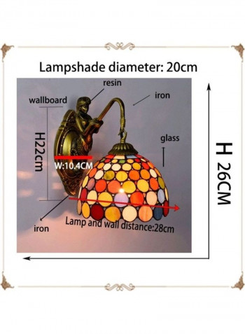 Balcony Retro Stained Glass Wall Lamp Multicolour