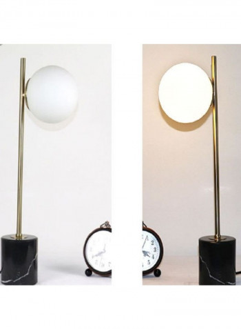 Round Glass Table Lamp White/Black/Gold