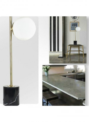 Round Glass Table Lamp White/Black/Gold