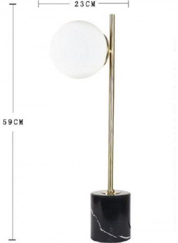Round Glass Table Lamp White/Black/Gold