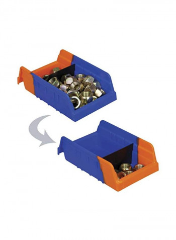12-Piece Double Hopper Shelf Bin Blue/Orange