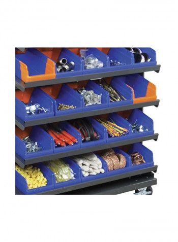 12-Piece Double Hopper Shelf Bin Blue/Orange