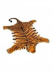 Tiger Shaped Rug Yellow/Black 12x11.9x0.5inch