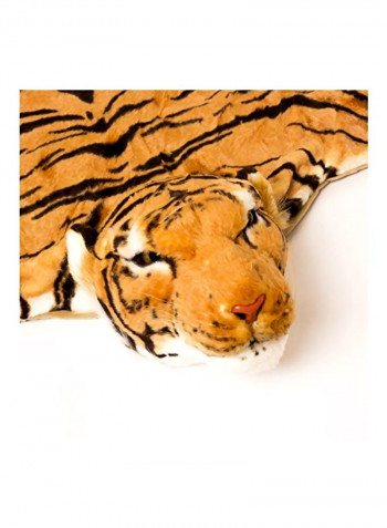 Tiger Shaped Rug Yellow/Black 12x11.9x0.5inch