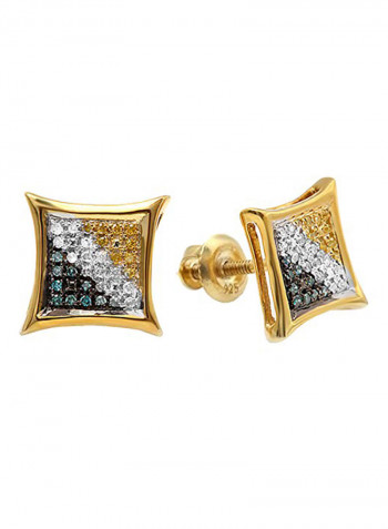 18K Yellow Gold Plated Sterling Silver Kite Shape Stud Earrings