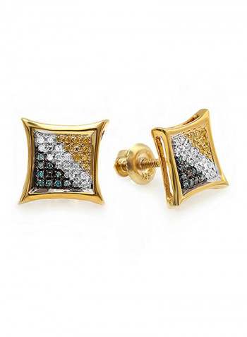 18K Yellow Gold Plated Sterling Silver Kite Shape Stud Earrings