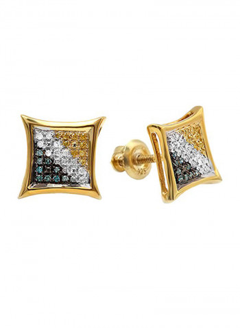 18K Yellow Gold Plated Sterling Silver Kite Shape Stud Earrings