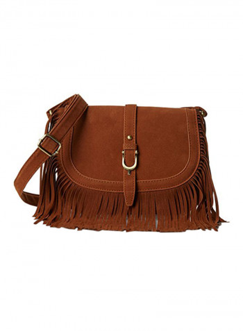 Polyester Blend Crossbody Bag LWSL00219 Brown