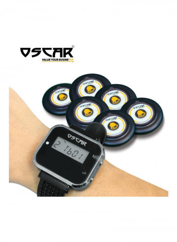 Wrist Pager With Wireless Call Button Black