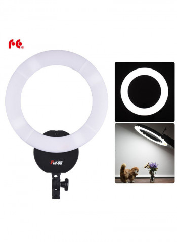 2-Piece Fluorescent Video Ring Light Lamp 16inch Black/White