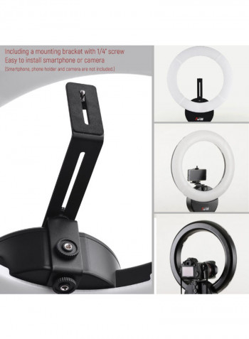 2-Piece Fluorescent Video Ring Light Lamp 16inch Black/White