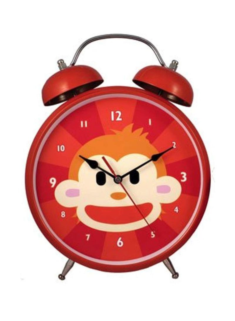 Monkey Jumbo Alarm Clock Red/Orange/Beige 3.5x9.4x12.2inch