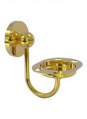 Prestige Skyline Collection Toothbrush And Tumbler Holder Gold 6x6x6inch