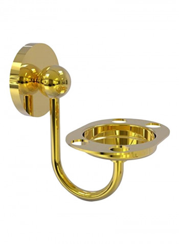 Prestige Skyline Collection Toothbrush And Tumbler Holder Gold 6x6x6inch