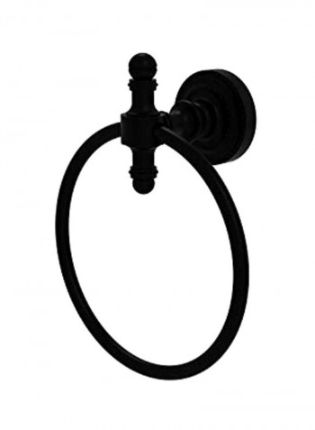 Retro Dot Collection Towel Ring Black 6inch