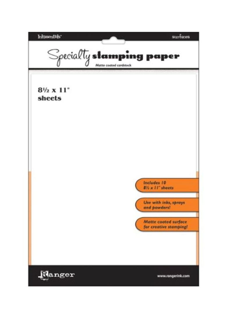 10-Piece Specialty Stamping Paper White