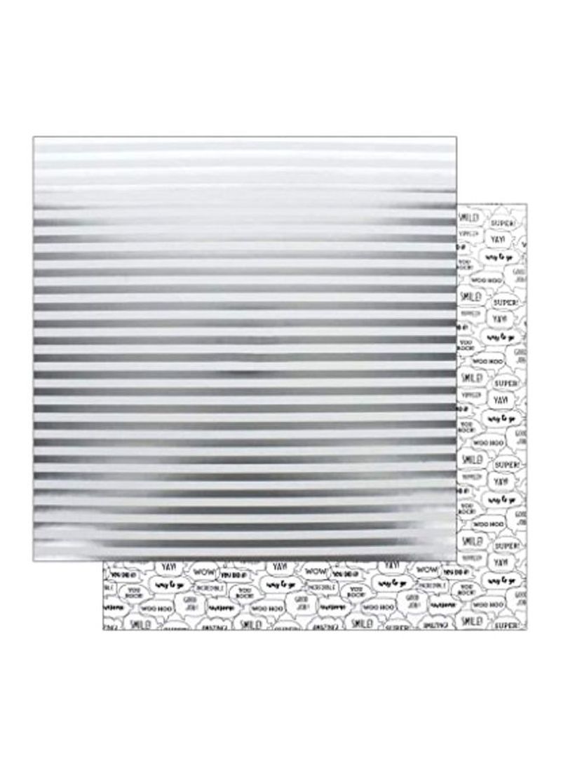 25-Piece Sterling Stripe Cardstock Grey/White
