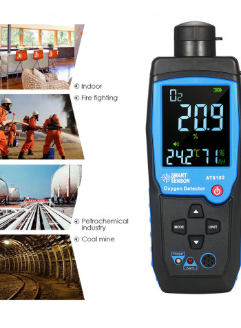 Rechargeable Handheld Digital Oxygen Detector Black 24.5 x 5.8 x 9cm