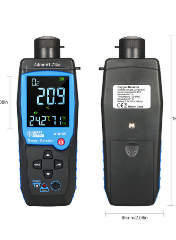 Rechargeable Handheld Digital Oxygen Detector Black 24.5 x 5.8 x 9cm