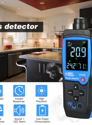 Rechargeable Handheld Digital Oxygen Detector Black 24.5 x 5.8 x 9cm