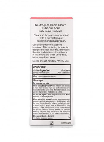 Pack Of 3 Rapid Clear Stubborn Acne Daily Leave-On Mask 3x2ounce