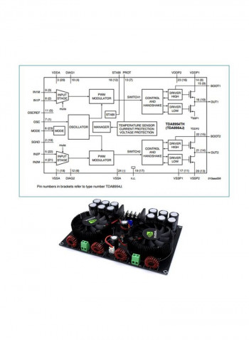 Digital Module Stereo Amplifier Board DE6988 Black/Brown/Green