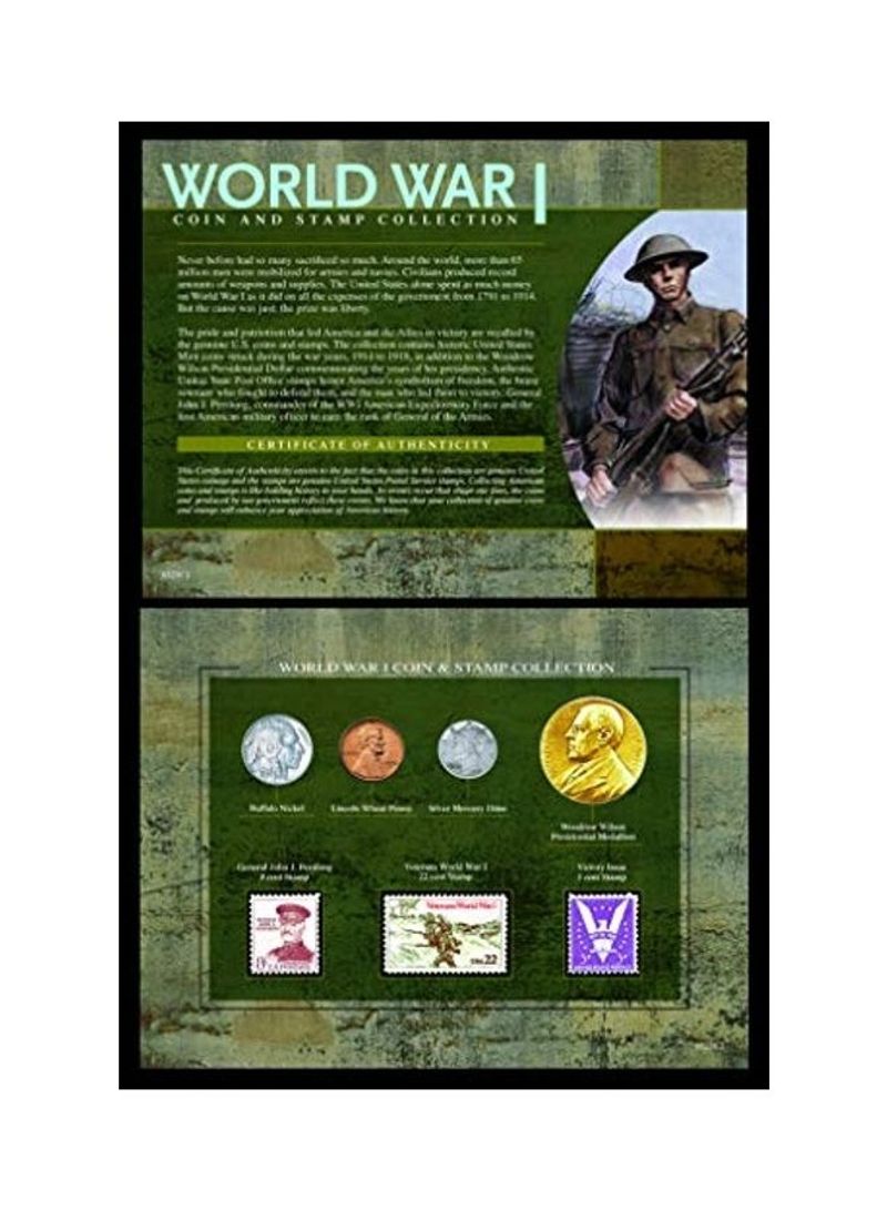 World War I Coin & Stamp Collection 10X7X1inch