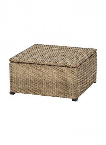 Outdoor Plastic Rattan Table Brown 62 x 62 x 32centimeter