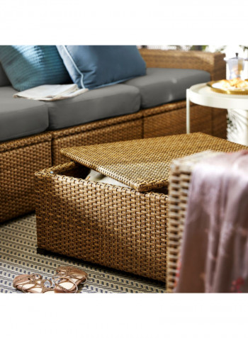 Outdoor Plastic Rattan Table Brown 62 x 62 x 32centimeter