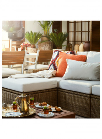 Outdoor Plastic Rattan Table Brown 62 x 62 x 32centimeter