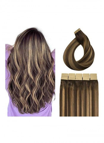 Remy Human Hair Extension Brown/Gold One Size