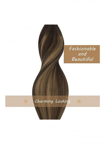 Remy Human Hair Extension Brown/Gold One Size