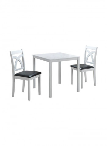 Brunch 3-Piece Chair And Table Set White/Black 75x75x75cm