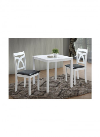 Brunch 3-Piece Chair And Table Set White/Black 75x75x75cm