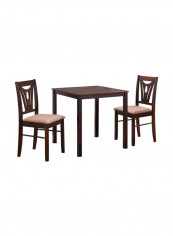 Brunch 3-Piece Chair And Table Set Brown 75x75x75cm