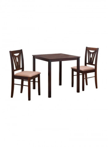 Brunch 3-Piece Chair And Table Set Brown 75x75x75cm