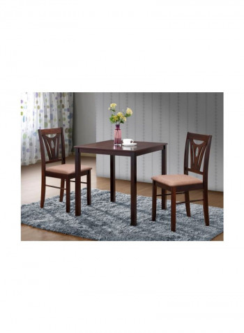 Brunch 3-Piece Chair And Table Set Brown 75x75x75cm