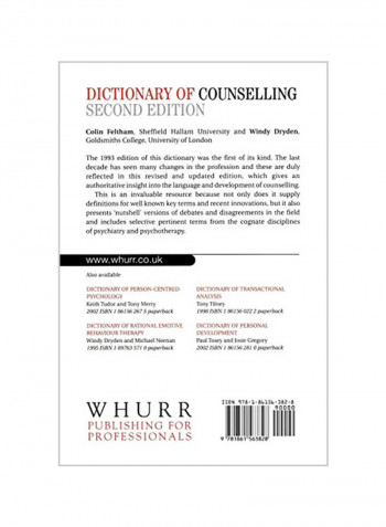 Dictionary of Counselling Paperback