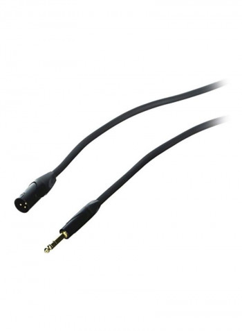 Gold Plated XLR Male To TRS Male Cable 25feet Black